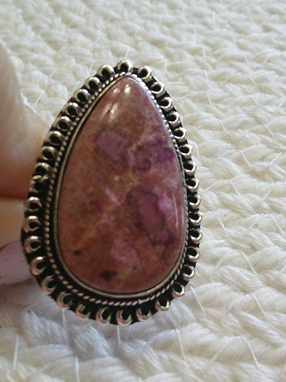 Beautiful COBALT CALCITE Handmade Sterling 925 Ring Size 7.5 #87F